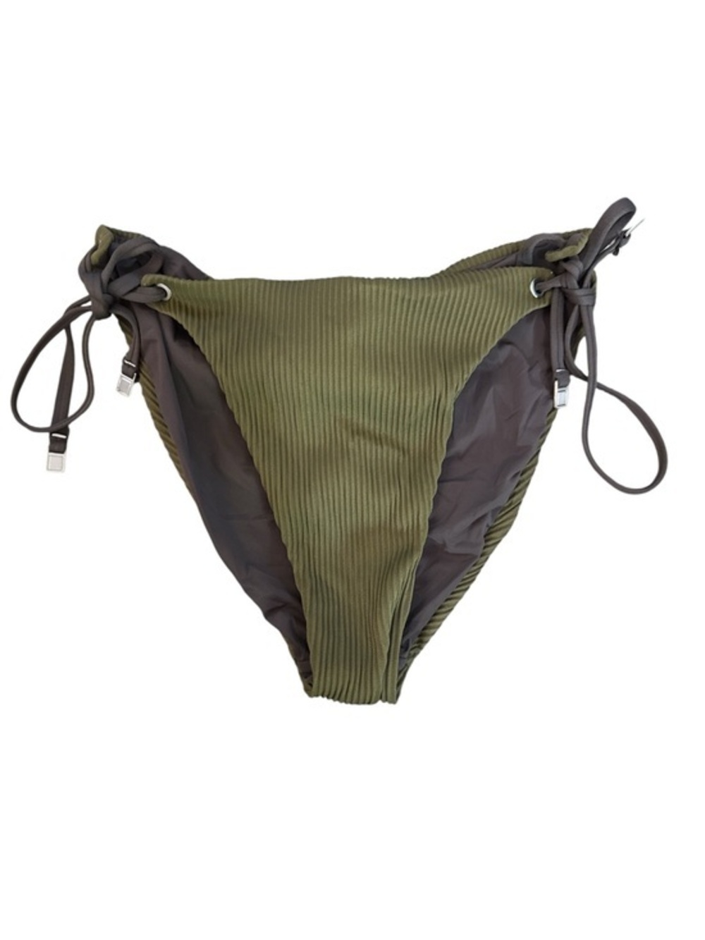 Dolce Vita Olive Green Cheeky Swim Bikini Bottoms Ties at the Sides Size Small